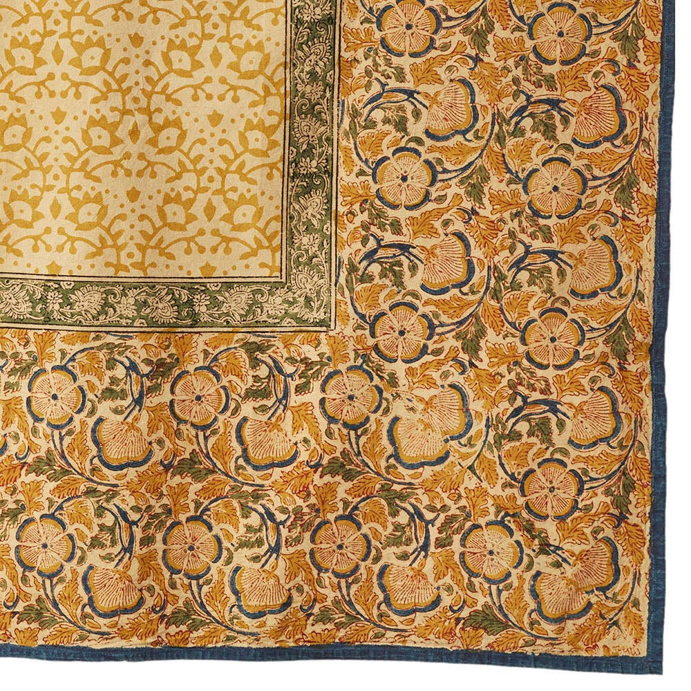 SERRV International - Wholesale Tablecloth - Kalamkari Meadow Block Print Standard Tablecloth2