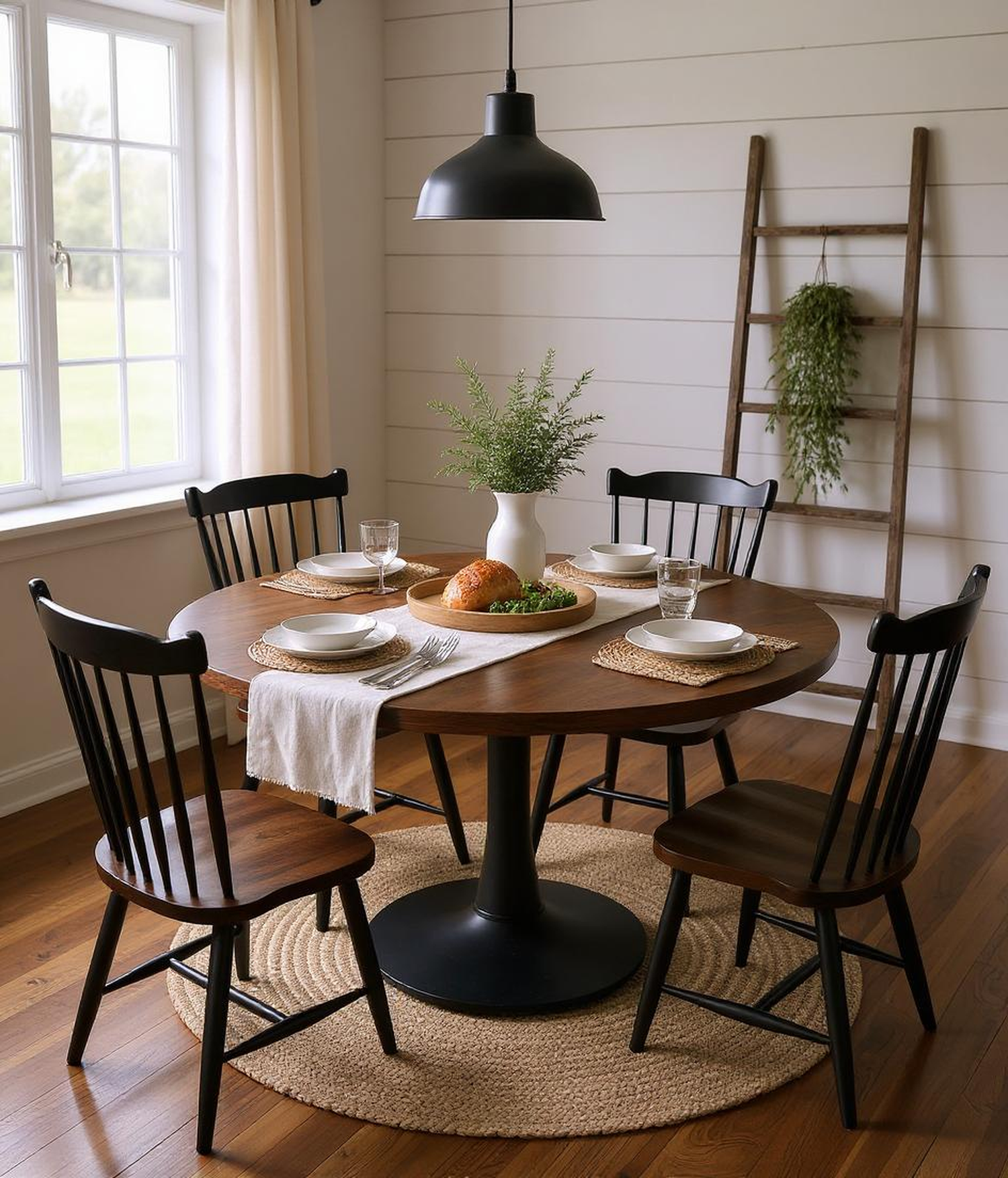 Brown Avon 42" Natural Wood Round Dining Table for wholesale on Faire1