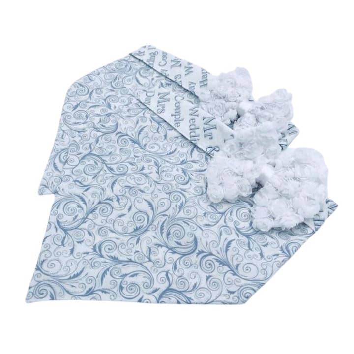 Bride Dog Bandana with Silver Accent and Rosette Bow for wholesale by Chloe & Max LLC