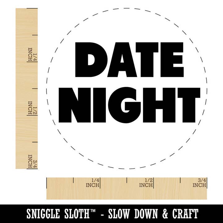 Sniggle Sloth - Vente Tampon encreur/décoratif - Tampon en caoutchouc à texte gras Date Night pour l'estampage, l'artisanat, les agendas5