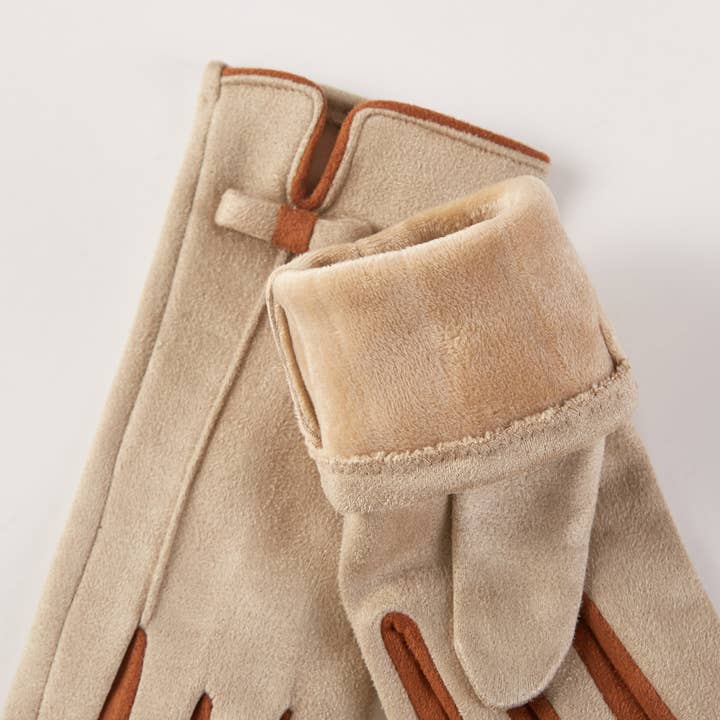 Hana - Wholesale Gloves - Women's - Two Tone Colors with Small Bow Trim Winter Gloves3