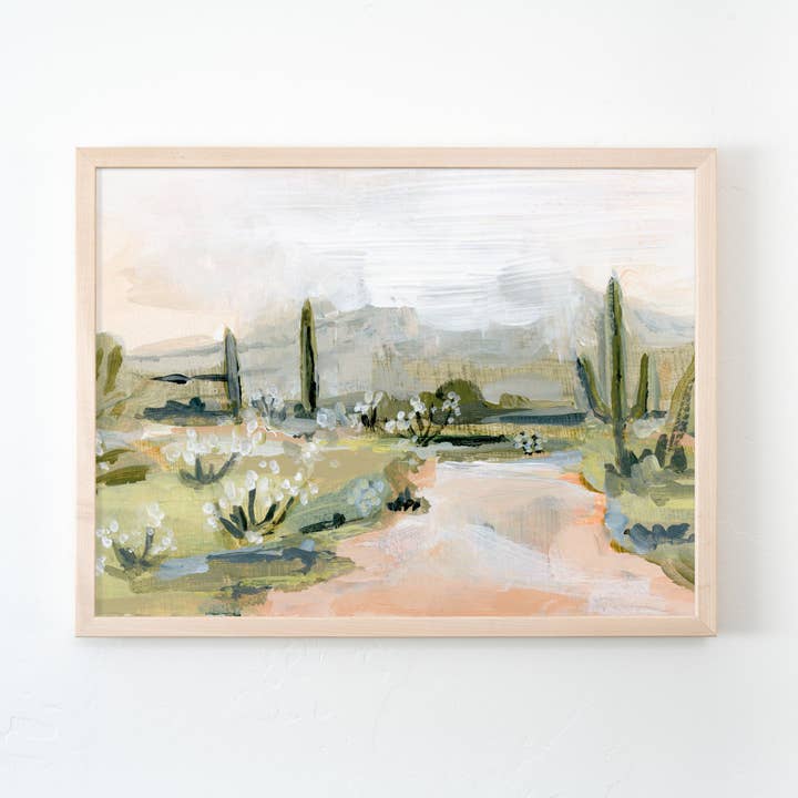 Impressão Artística de Paisagem de Deserto Enevoado - Chuva no Deserto por atacado de Laurie Anne Art