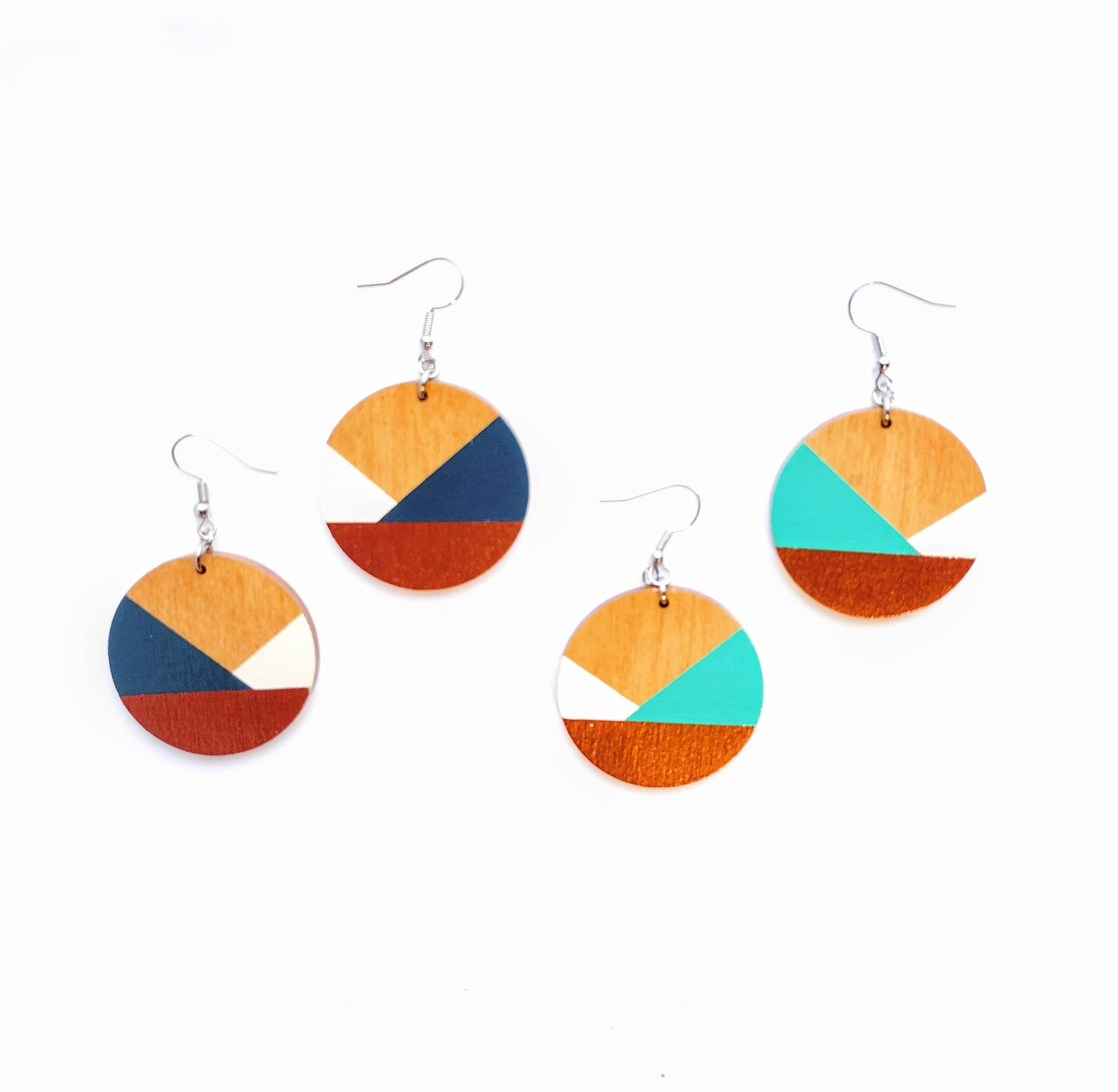 Spoon & Theory Handmade - Wholesale Dangle Earrings - Torrez Mini Teal Colorblock Earrings | Mountain Inspiration 2