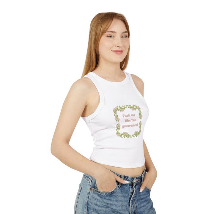 F*ck Me Like the Government Crop Top Tank for wholesale by Selenite Studio