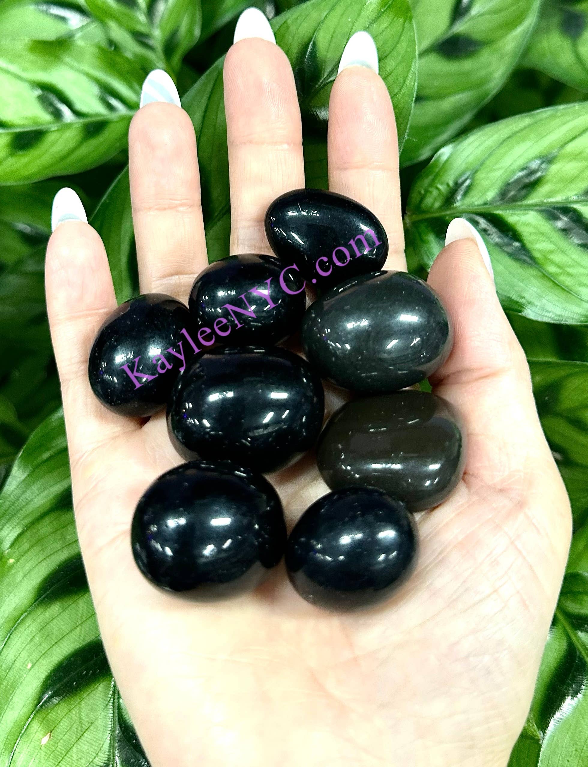 KayleeNYC - Wholesale Spiritual Stone/Crystal - 2 Lbs Natural Black Obsidian Tumble Healing Energy3