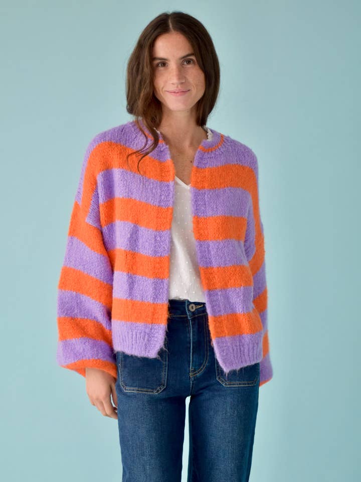 Aura Lavender and Orange Cardigan for wholesale by MindTraveler