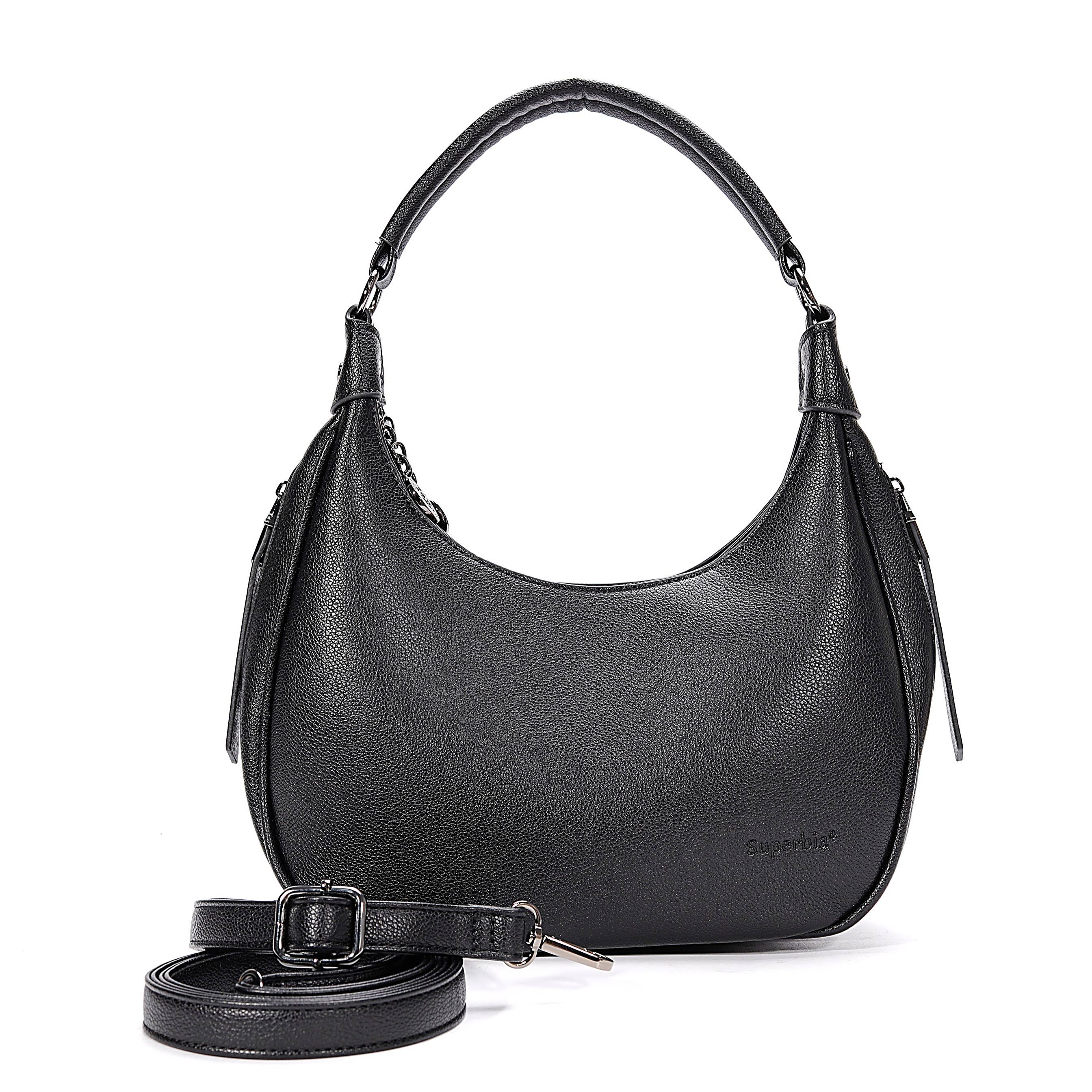 Superbia – wholesale Shoulder bag – women's – Superbia Soft Double Zipper Shoulder Bag Hobo Bag-9147 0