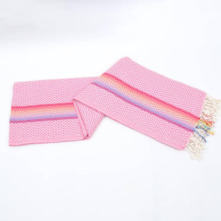 Anatolia Loom - Wholesale Beach Towel - Woven Turkish Cotton Towel with Rainbow Ethnic Detail3