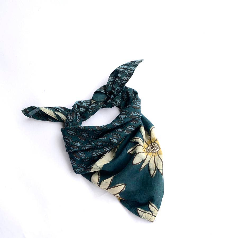 Ichcha – wholesale Scarf – Women's – Square Bandana Scarf Artisan Block print cotton Women -Jolly5