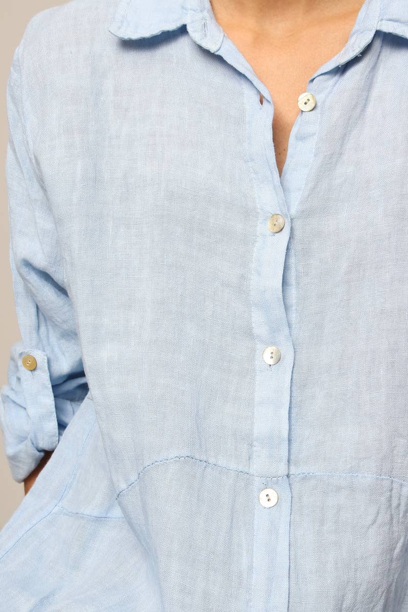 LÉA & LUC - Wholesale Dress - Women's - Long shirt dresses in 100% Linen REF. 148461