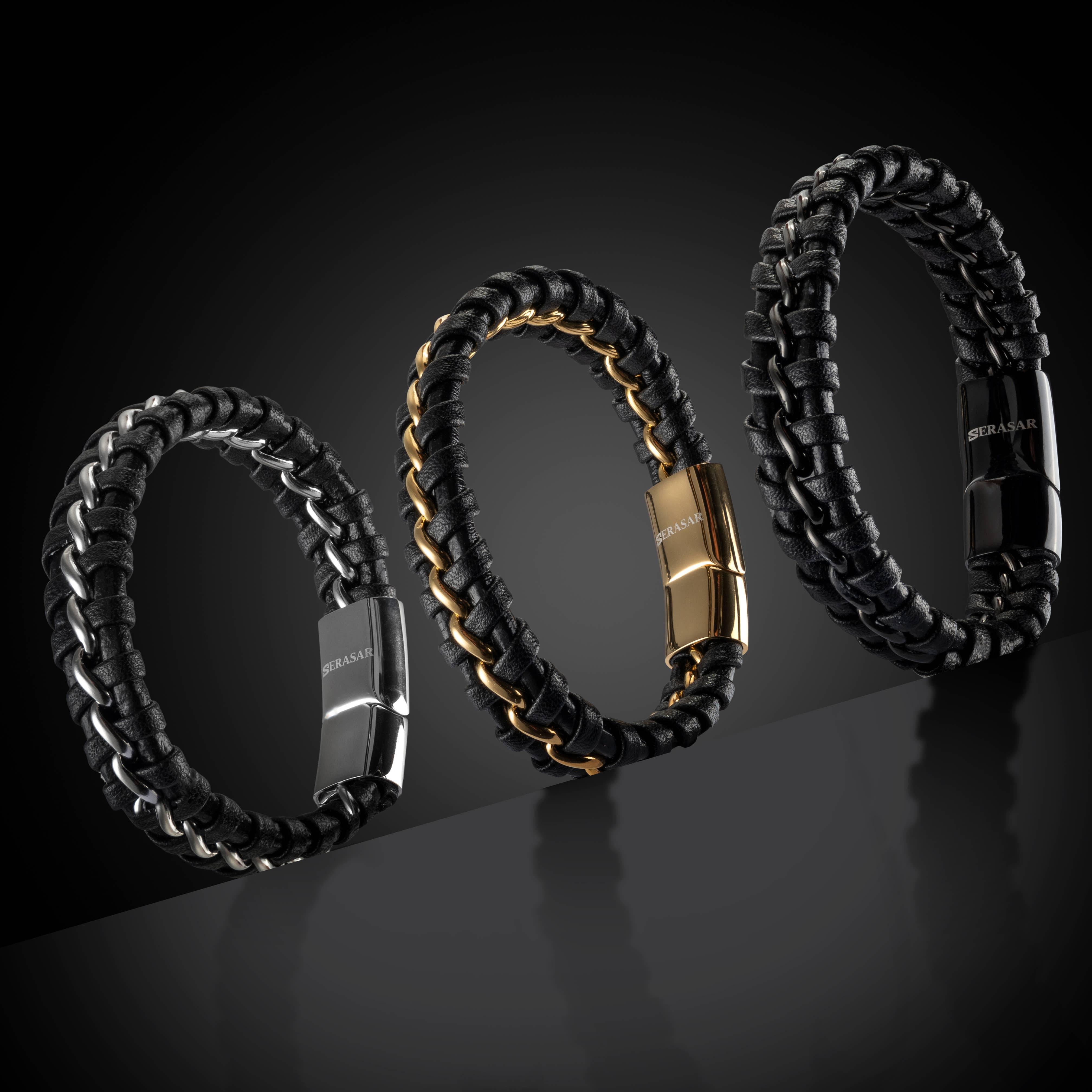 ブレスレット MORELLATO 5411 BRACCIALE 1POINT GOLD CARBON LEATHER BRACELET Diamond Stitch Bracelet – Paul Morelli Design, Inc.
