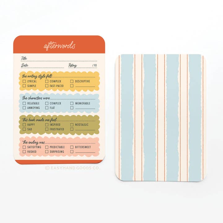 Easyhand Goods – formerly Onderkast - Wholesale Bookmark - Afterwords Book Review Card Set1