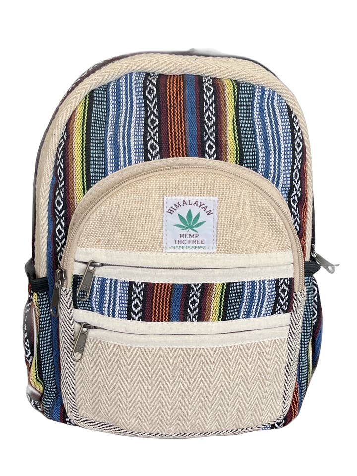 Cotton and hemp large hemp and cotton backpack for wholesale by Ghale Handicrafts
