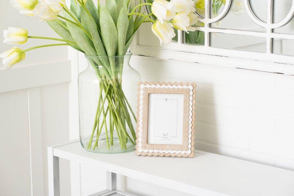 Devanie At Home (Formerly Adams & Co.) - Wholesale Picture Frame - 17029 - 8x10x1 wood photo frame (SCALLOP)  (5x7) pic 118443