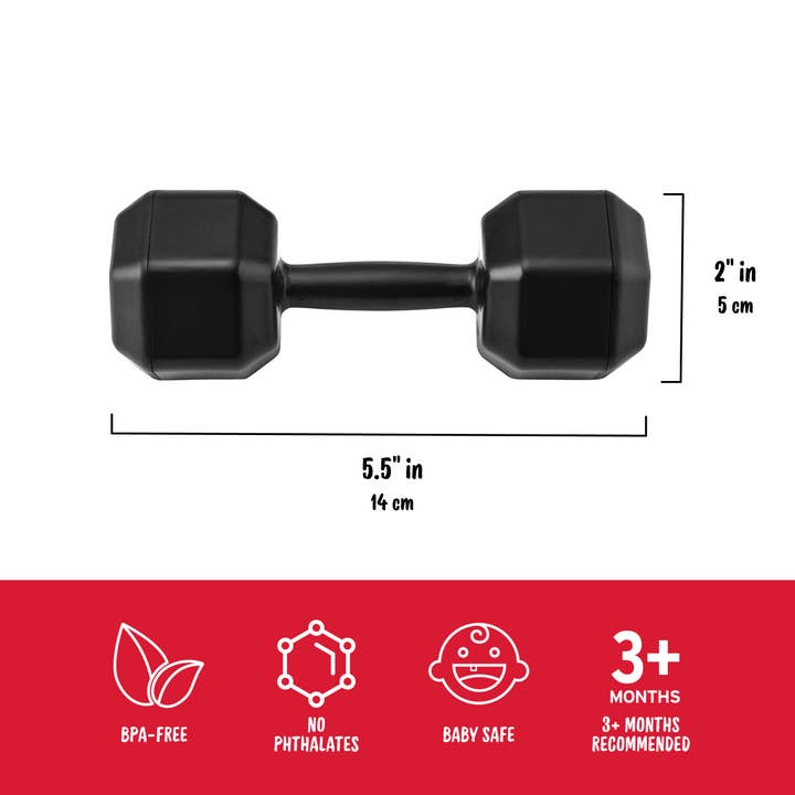 Fred & Friends - Wholesale Handheld Rattle - Baby - BUFF BABY - Dumbbell Rattle3