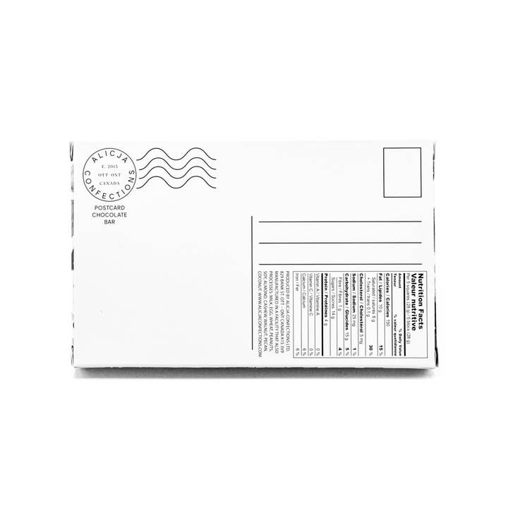 Alicja Confections - Wholesale Chocolate Bar - Gingerbread Milk Postcard Chocolate Bar