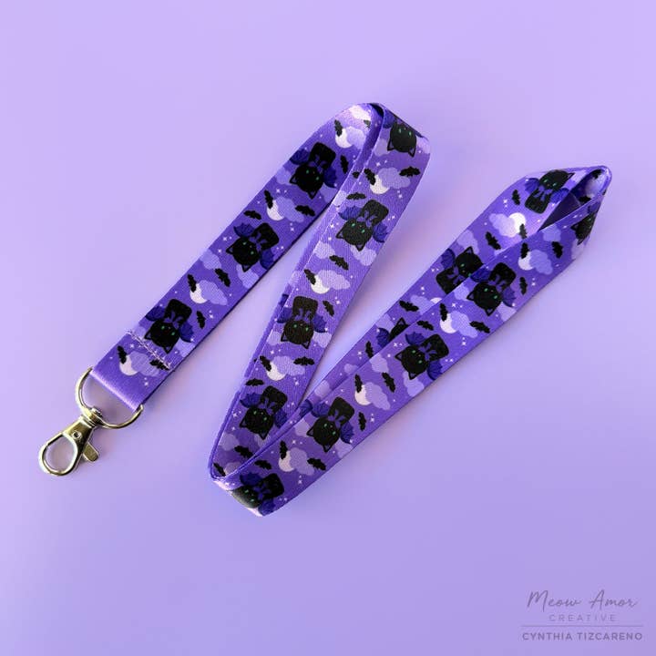 Bat Cat Lanyard for wholesale by Meow Amor Creative