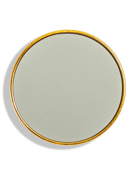 McGowan & Rutherford Ltd - Wholesale Decorative Tabletop Object - Gold Leaf Ribbed Cylinder Mirror 40cm