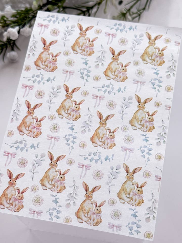 Transfer Paper 467 Easter Bunny Coquette | Image Water Transfer for wholesale by Tera Clay