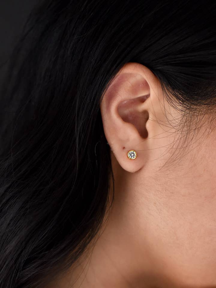 925 Silver Solitaire CZ Stud Earrings (5mm) for wholesale by FELIX Z DESIGNS