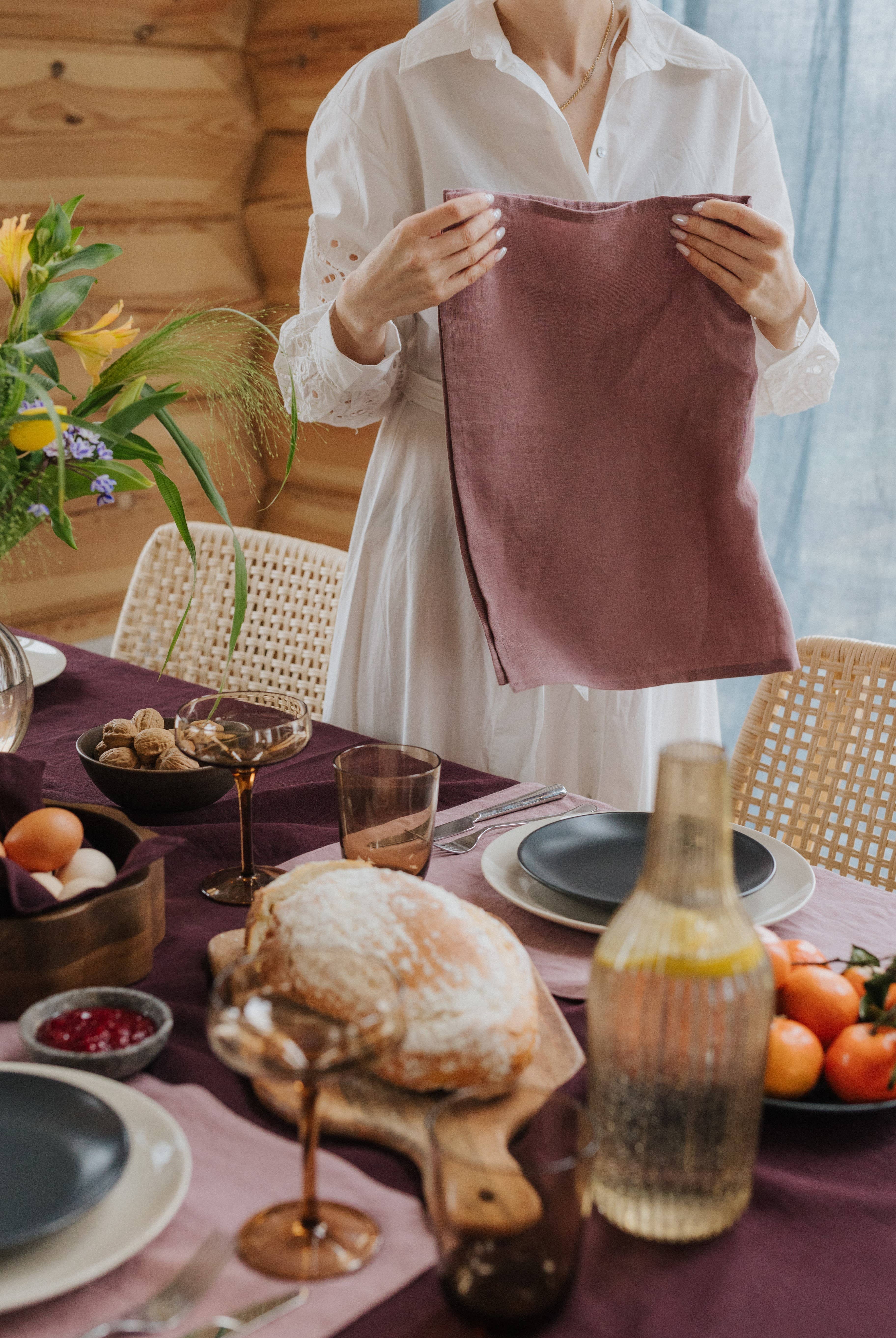 Linen Spells - Vendita all'ingrosso Strofinacci - Canovaccio da cucina in lino color legno di rosa3