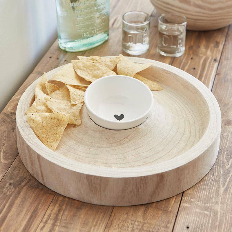 Santa Barbara Design Studio by Creative Brands - Wholesale Serving Tray - Chip Holder with Dip Bowl - Heart2