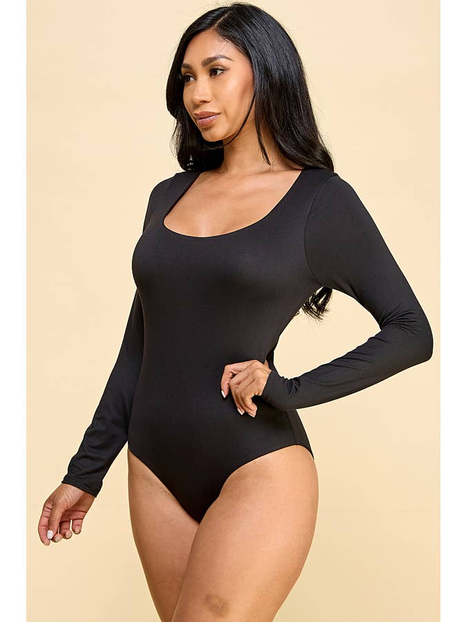 BLACK JT51803L - SCOOP NECK DOUBLE LAYERED LONG SLEEVE for wholesale on Faire2