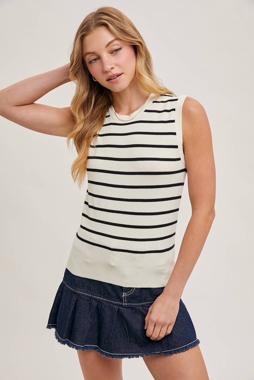 Bluivy - Wholesale Tank Top - Women's - STRIPED MUSCLE KNIT TANK TOP17