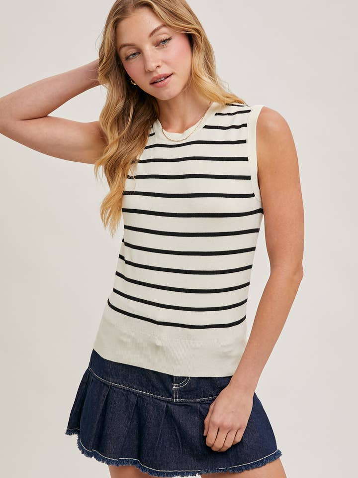 Bluivy - Wholesale Tank Top - Women's - STRIPED MUSCLE KNIT TANK TOP17