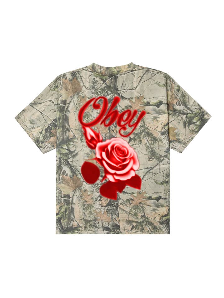 OBEY AIRBRUSHED ROSE HEAVYWEIGHT TEE for wholesale by OBEY Clothing