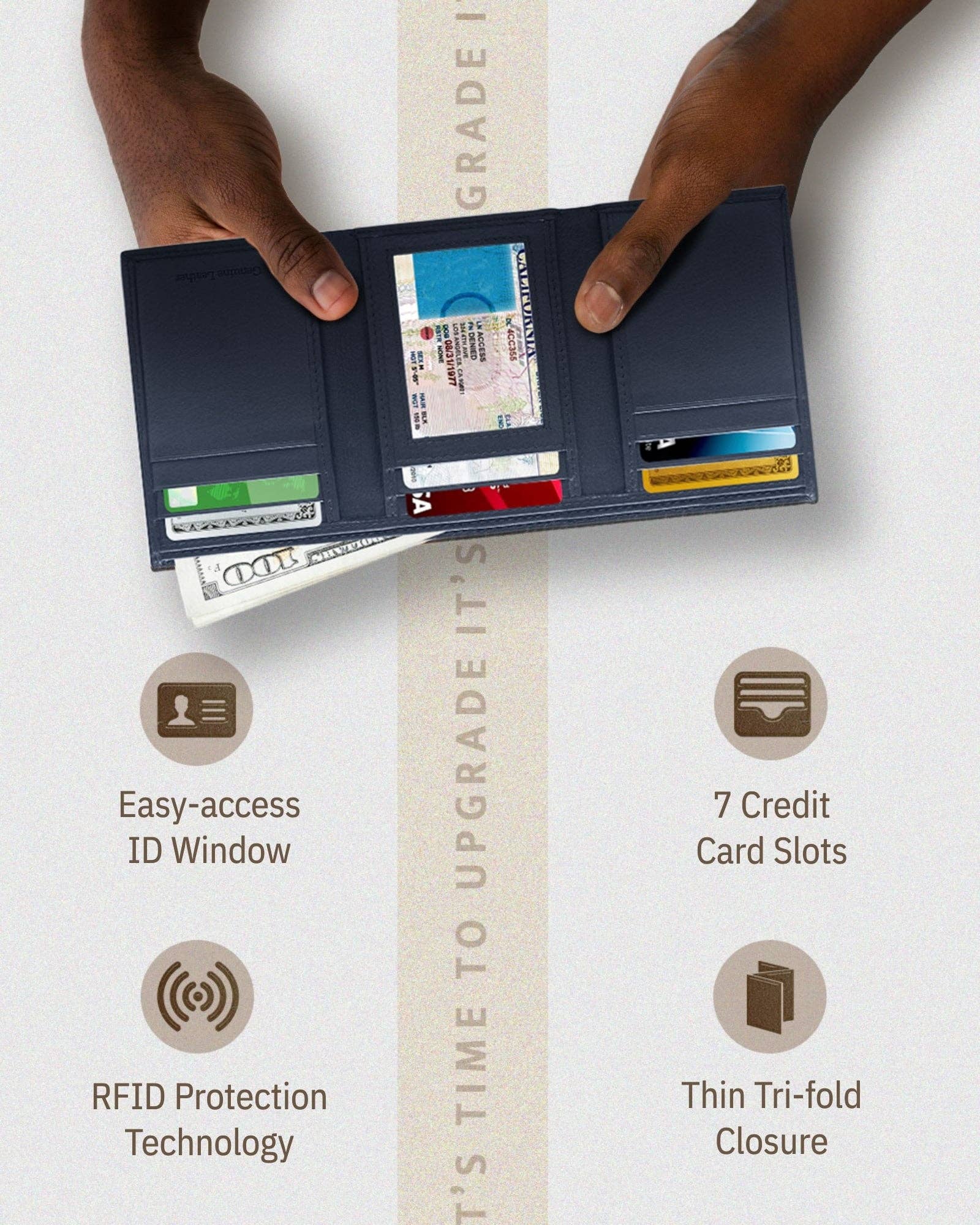 Access Denied Accessories - Wholesale Wallet - Men's - Trifold Wallets for Men Slim RFID Blocking Wallet Gifts Man39