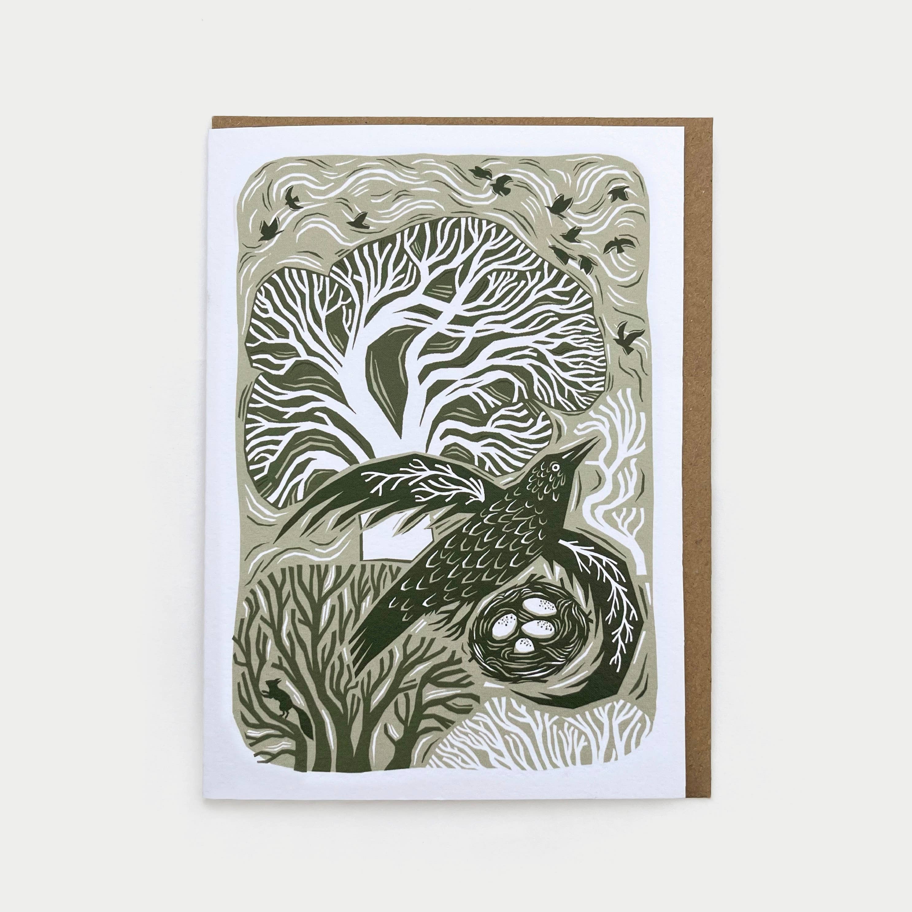 Folded Forest – wholesale Everyday greeting card – Greetings Card - Woodland Bird