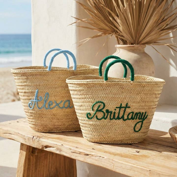 MIRAMAR Store – Saco de praia por atacado – Saco de Palha Personalizado com Pompom1