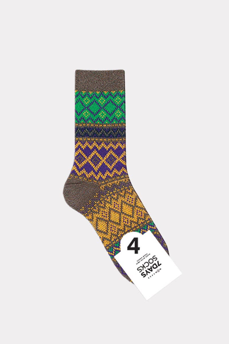 7DAYSSOCKS - Vente Chaussettes – femme - Chaussettes Crew Winter Nordic Jacquard 2 pour femmes3