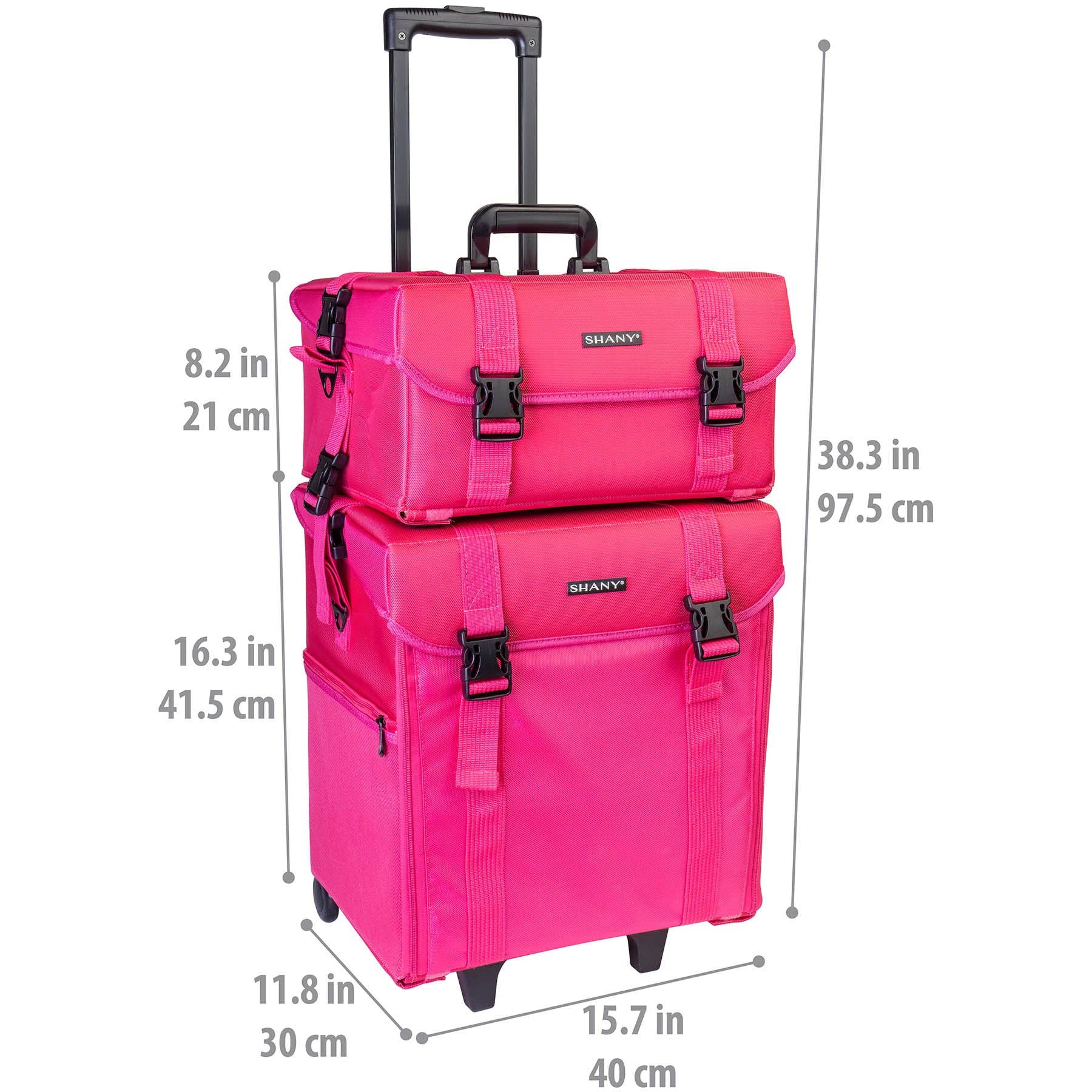 SHANY Cosmetics - Wholesale Makeup Storage Box - Soft Makeup Artist Rolling Trolley Cosmetic Case with Free Set of Mesh Bag7