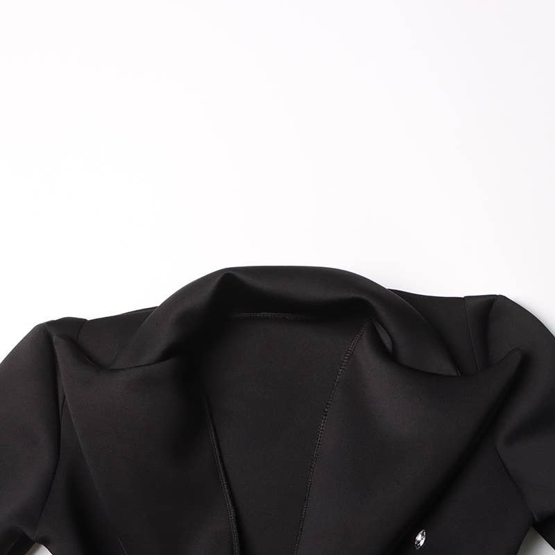 Preto Vestido tipo terno de cintura alta com detalhes em lantejoulas para venda a revendedores na Faire6