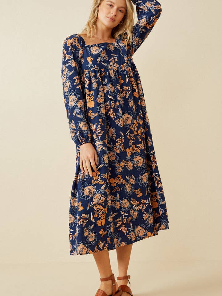 Womens Romantic Floral Square Neck Midi Dress and other Purchase Wholesale entro clothing dress. Free Returns & Net 60 Terms on Faire trending on Faire.