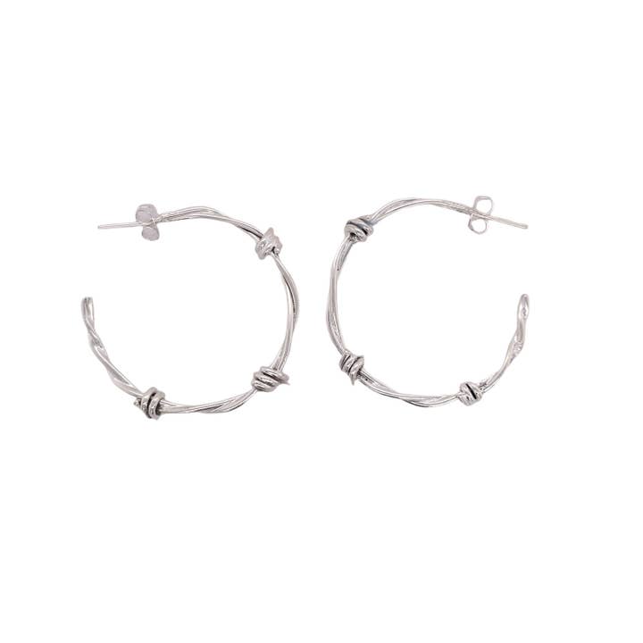Balaam Design - Vendita all'ingrosso Orecchini a cerchio - ORECCHINI A CERCHIO IN ARGENTO STERLING CON FILO SPINATO