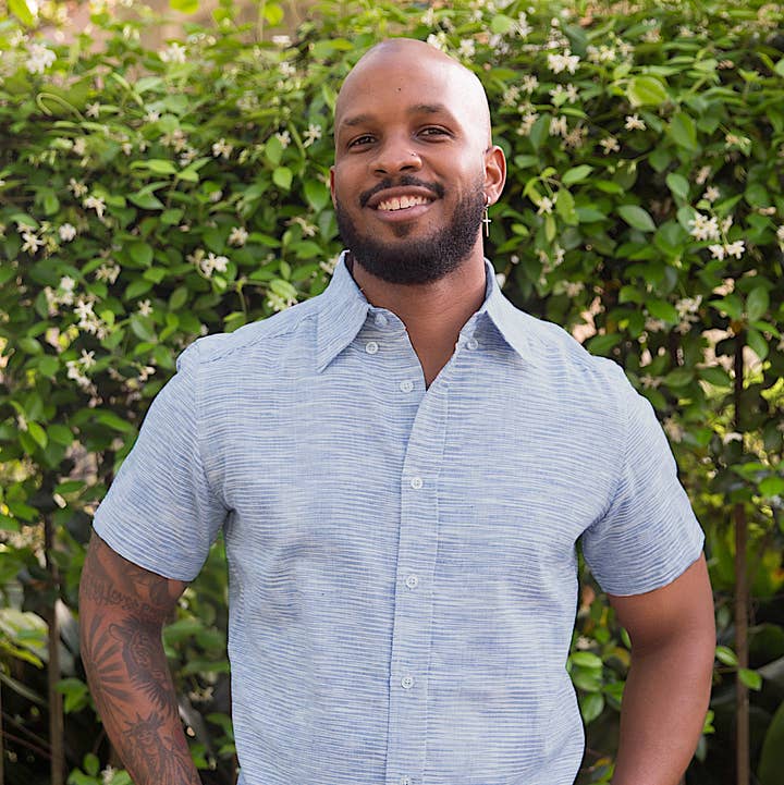 Passion Lilie - Wholesale Button Down Shirt - Men's - Light Blue Ikat Men's Button Down Shirt0