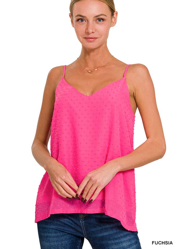 BLACK ",, Baby Swiss dots cami w/ adjustable straps for wholesale on Faire4