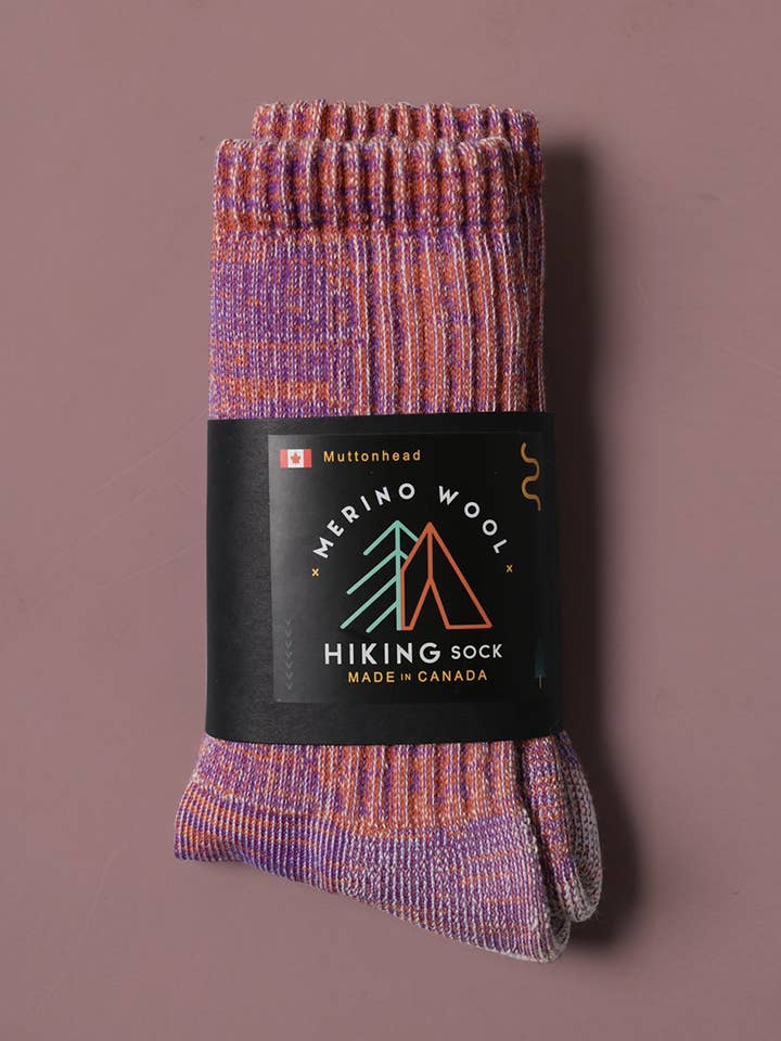 Muttonhead - Wholesale Socks – Unisex - Merino Mountain Hiking Socks - Orange/Purple