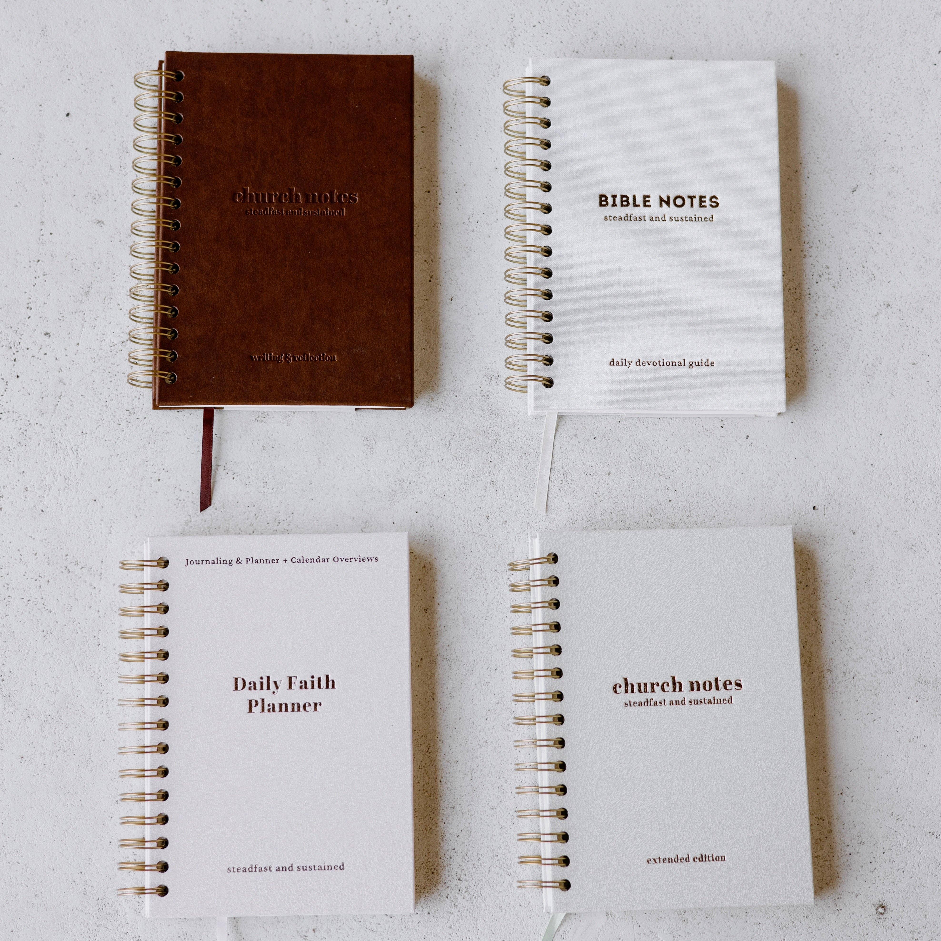 Steadfast and Sustained - Wholesale Journal/Diary - Church Notes Journal - Brown Faux Leather10