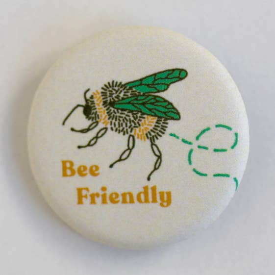 Bee Friendly Button for wholesale by Tender Loving Empire