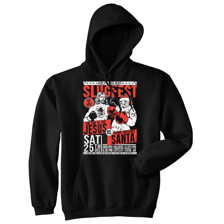 Holy Holiday Slugfest Hoodie for wholesale by Crazy Dog T-Shirts