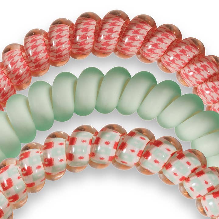 TELETIES - Wholesale Hair Tie - Spiral Hair Coil | Small | Calming Coral