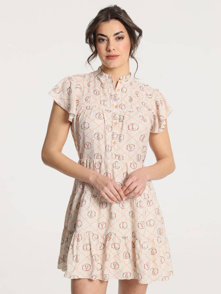 V&LUCCHINO - Robe courte fluide à imprimé floral pour la vente par PAUSANT SHOP ONLINE