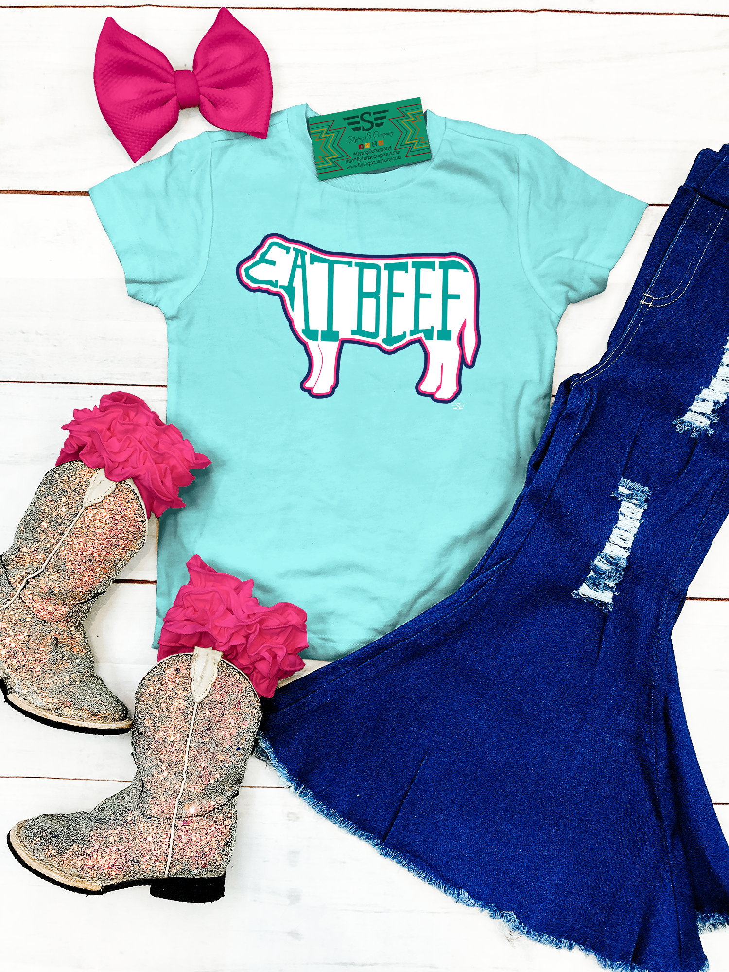 Flying S Company - Wholesale Screen Printed T-Shirt - Kids - Kids Eat Beef Tee2