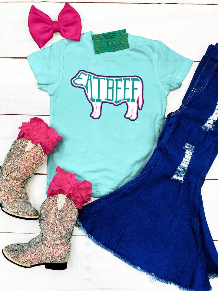 Flying S Company - Wholesale Screen Printed T-Shirt - Kids - Kids Eat Beef Tee2