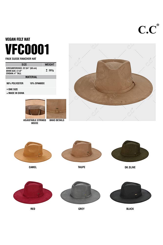 Hana - Wholesale Fedora - Dames - C.C Rancher-hoed van imitatiesuède3