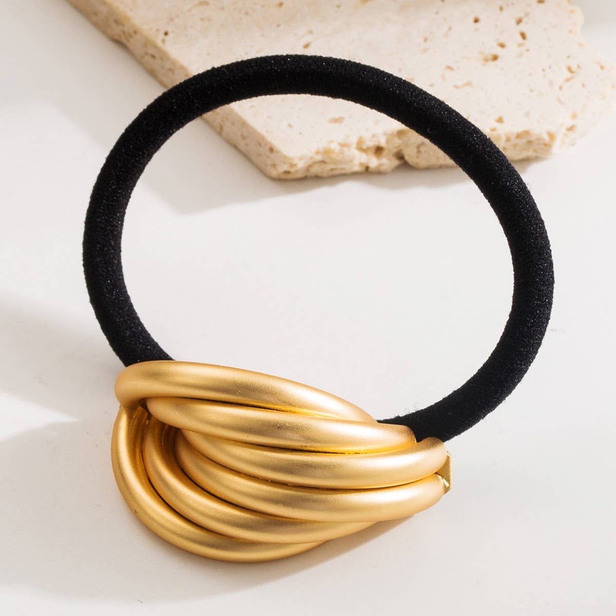 ACCITY - Wholesale Hair Tie - Minimalist Metal Geometric Elastic Hair Tie_CWAHA61880